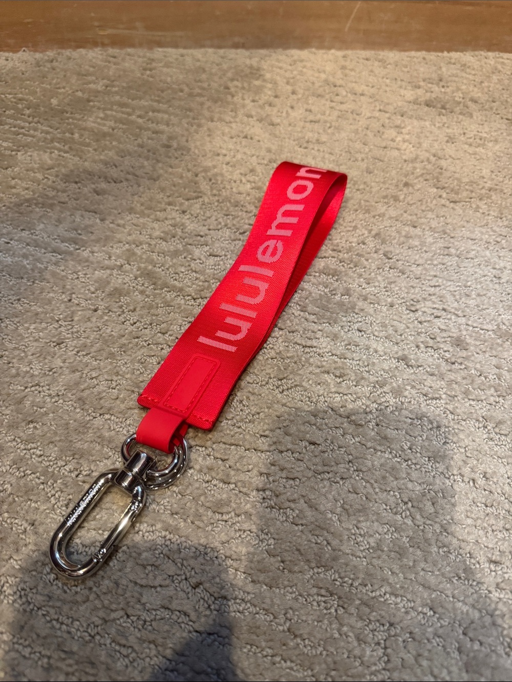 lululemon athletica Red Logo Wrist Strap Key Holder